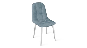 Обеденный стул Райс К1С (Белый матовый/Микровелюр Duna Dustry Blue) в Вологде