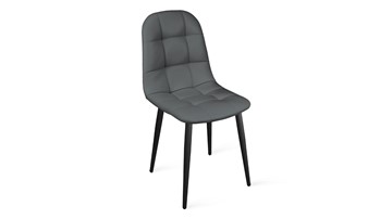 Обеденный стул Райс К1С (Черный муар/Кож.зам Polo Graphite) в Вологде