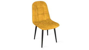 Обеденный стул Райс К1С (Черный муар/Микровелюр Wellmart Yellow) в Вологде