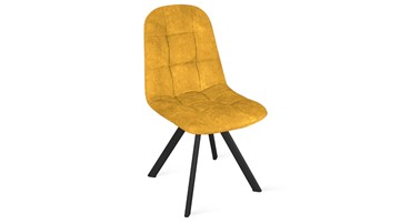 Обеденный стул Райс К2 (Черный муар/Микровелюр Wellmart Yellow) в Вологде