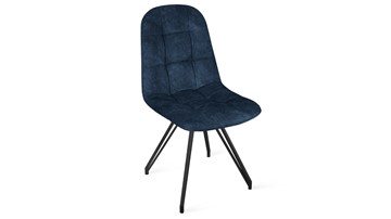 Обеденный стул Райс К4 (Черный муар/Микровелюр Wellmart Blue) в Вологде