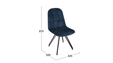 Обеденный стул Райс К4 (Черный муар/Микровелюр Wellmart Blue) в Вологде - предосмотр 5
