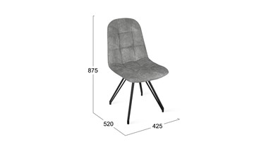 Обеденный стул Райс К4 (Черный муар/Микровелюр Wellmart Silver) в Вологде - предосмотр 5
