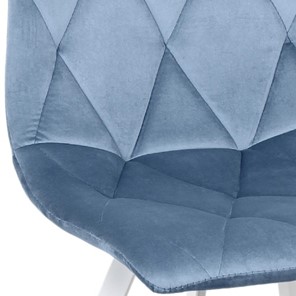 Кухонный стул Рокки WX-221 эмаль белая велюр голубой в Вологде - предосмотр 1