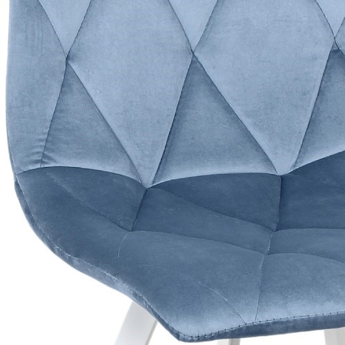 Кухонный стул Рокки WX-221 эмаль белая велюр голубой в Вологде - изображение 1