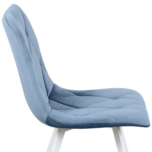 Кухонный стул Рокки WX-221 эмаль белая велюр голубой в Вологде - изображение 3