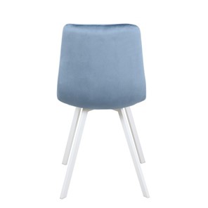 Кухонный стул Рокки WX-221 эмаль белая велюр голубой в Вологде - предосмотр 5