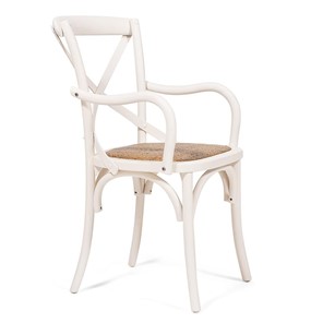 Обеденный стул с подлокотниками CROSS (mod.CB2008) 55х52х91 Белый (butter white) арт.12375 в Вологде - предосмотр