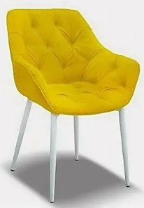 Кухонный стул Саваж желтый, ножки белые в Вологде