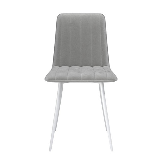 Обеденный стул Тахо, велюр тенерифе грей/Цвет металл белый в Вологде - изображение 1