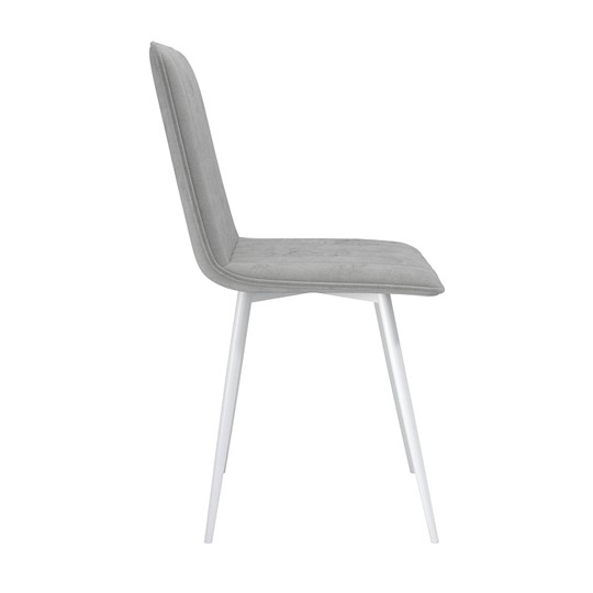 Обеденный стул Тахо, велюр тенерифе грей/Цвет металл белый в Вологде - изображение 2