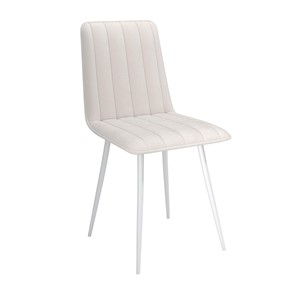 Обеденный стул Тахо, велюр тенерифе крем/Цвет металл белый в Вологде