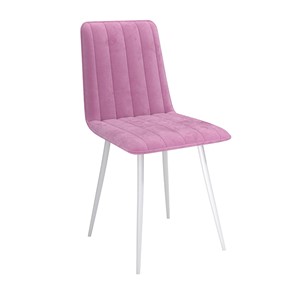 Обеденный стул Тахо, велюр тенерифе розовый/Цвет металл белый в Вологде