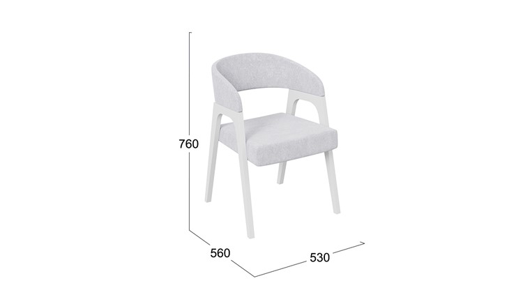 Обеденный стул Техас 1 W-101 (Белый матовый/тк. №210 Велюр Jercy silver) в Вологде - изображение 1