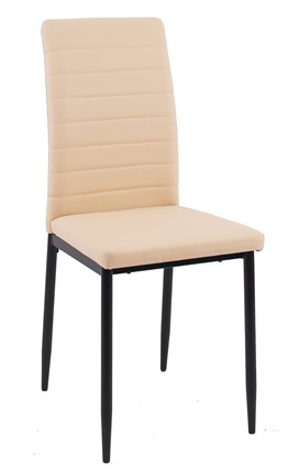 Обеденный стул Текс, к/з Pegasso бежевый, ножки черные в Вологде - изображение