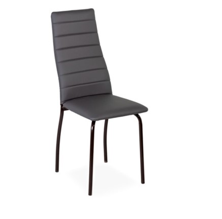 Кухонный стул Волна, прошивка горизонтально, каркас металл коричневый, экотекс серый в Вологде - изображение