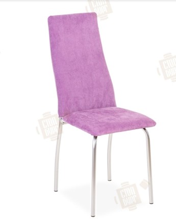 Обеденный стул Волна, каркас металл хром, инфинити фиолетовый в Вологде - изображение