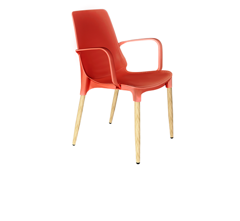 Обеденный стул SHT-ST76/S424-С (красный/светлый орех) в Вологде - изображение