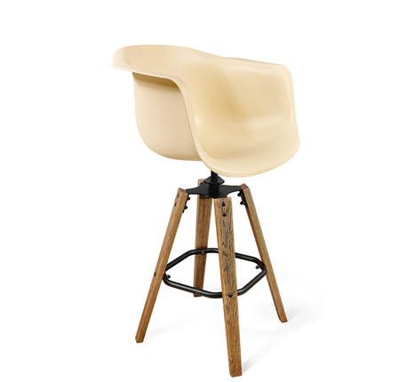 Барный стул SHT-ST31/S93 (бежевый/брашированный коричневый/черный муар) в Вологде - изображение