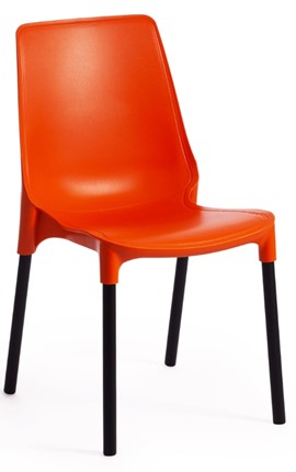 Обеденный стул GENIUS (mod 75) 46x56x84 оранжевый/черные ножки арт.15282 в Вологде - изображение