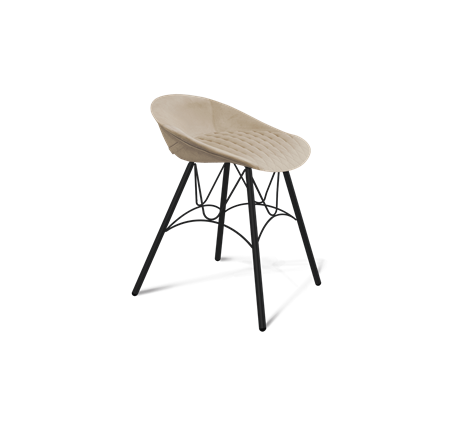 Обеденный стул SHT-ST19-SF1 / SHT-S100 (ванильный крем/черный муар) в Вологде - изображение