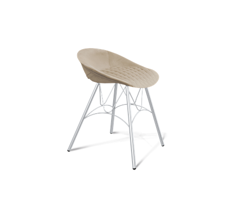 Обеденный стул SHT-ST19-SF1 / SHT-S100 (ванильный крем/хром лак) в Вологде - изображение