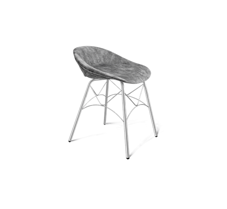 Обеденный стул SHT-ST19-SF1 / SHT-S107 (дымный/хром лак) в Вологде - изображение