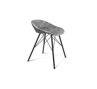 Обеденный стул SHT-ST19-SF1 / SHT-S37 (дымный/черный муар) в Вологде - предосмотр