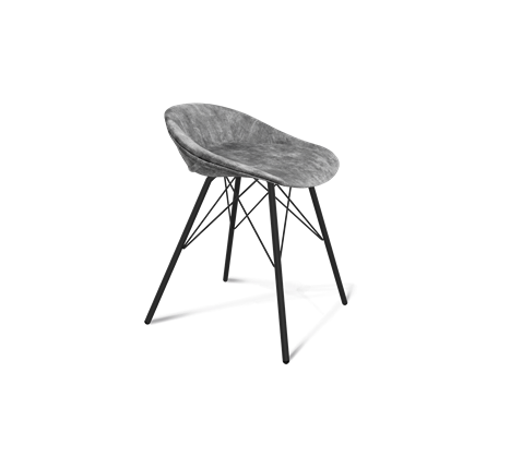 Обеденный стул SHT-ST19-SF1 / SHT-S37 (дымный/черный муар) в Вологде - изображение