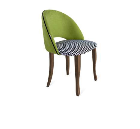 Обеденный стул SHT-ST34-3 / SHT-S122 (оливковый/гусиная лапка/темный орех/черный муар) в Вологде - изображение