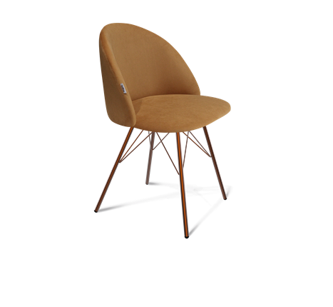 Обеденный стул SHT-ST35 / SHT-S37 (горчичный/медный металлик) в Вологде - изображение