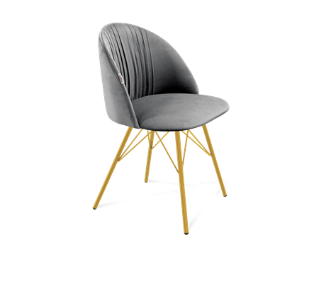 Обеденный стул SHT-ST35-1 / SHT-S37 (угольно-серый/золото) в Вологде - изображение