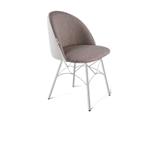 Обеденный стул SHT-ST35-3 / SHT-S107 (тростниковый сахар/зефирный/хром лак) в Вологде