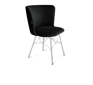 Обеденный стул SHT-ST36 / SHT-S107 (ночное затмение/хром лак) в Вологде