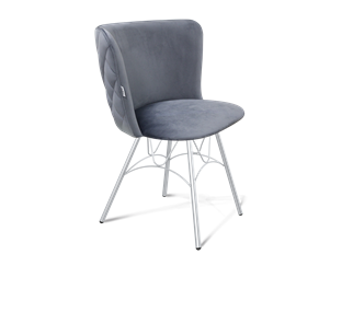 Обеденный стул SHT-ST36-3 / SHT-S100 (нейтральный серый/хром лак) в Вологде - предосмотр