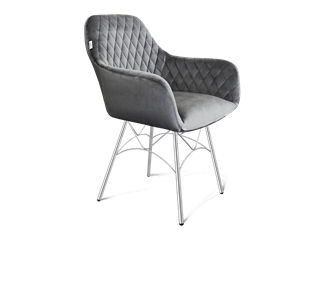 Обеденный стул SHT-ST38 / SHT-S107 (угольно-серый/хром лак) в Вологде - предосмотр