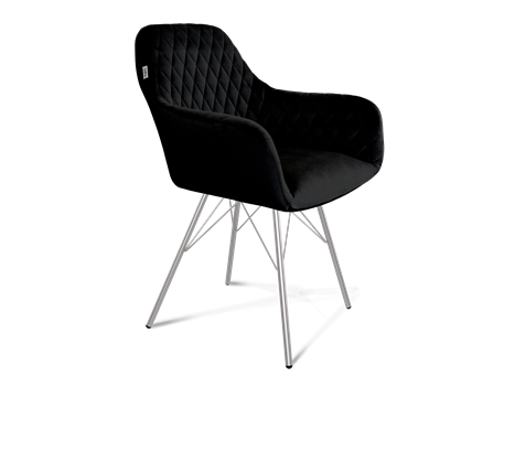 Обеденный стул SHT-ST38 / SHT-S37 (ночное затмение/хром лак) в Вологде - изображение
