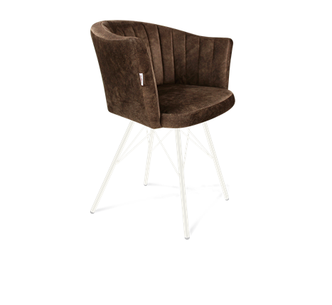 Обеденный стул SHT-ST42-1 / SHT-S37 (кофейный трюфель/белый муар) в Вологде - изображение