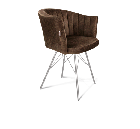 Обеденный стул SHT-ST42-1 / SHT-S37 (кофейный трюфель/хром лак) в Вологде - изображение