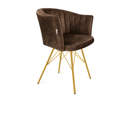 Обеденный стул SHT-ST42-1 / SHT-S37 (кофейный трюфель/золото) в Вологде - изображение