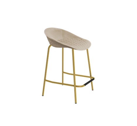 Полубарный стул SHT-ST19-SF1 / SHT-S29P-1 (ванильный крем/золото) в Вологде - изображение
