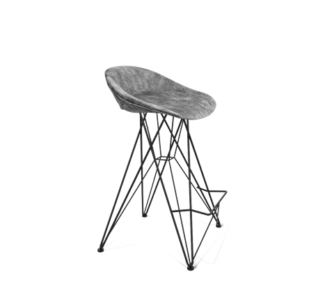 Полубарный стул SHT-ST19-SF1 / SHT-S66-1 (дымный/черный муар) в Вологде - изображение