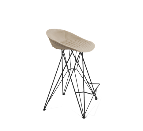 Полубарный стул SHT-ST19-SF1 / SHT-S66-1 (ванильный крем/черный муар) в Вологде - изображение