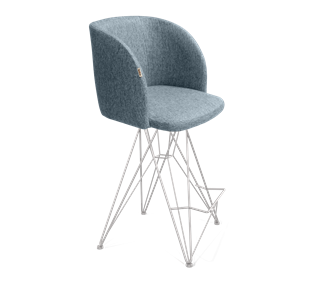 Полубарный стул SHT-ST33 / SHT-S66-1 (синий лед/хром лак) в Вологде