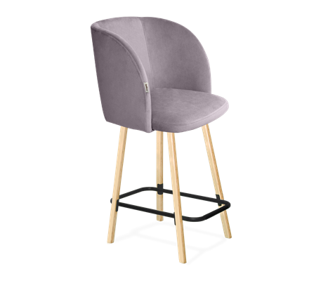 Полубарный стул SHT-ST33 / SHT-S94-1 (сиреневая орхидея/прозрачный лак/черный муар) в Вологде - изображение