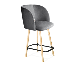 Полубарный стул SHT-ST33 / SHT-S94-1 (угольно-серый/прозрачный лак/черный муар) в Вологде - предосмотр