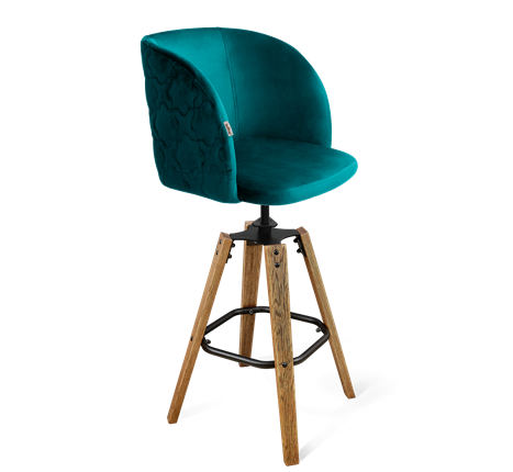 Полубарный стул SHT-ST33-1 / SHT-S93 (альпийский бирюзовый/браш.коричневый/черный муар) в Вологде - изображение