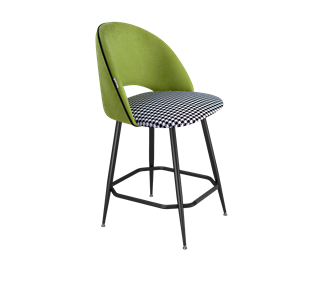 Полубарный стул SHT-ST34-3 / SHT-S148-1 (оливковый/гусиная лапка/черный муар) в Вологде - предосмотр