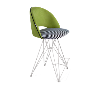 Полубарный стул SHT-ST34-3 / SHT-S66-1 (оливковый/гусиная лапка/хром лак) в Вологде - предосмотр