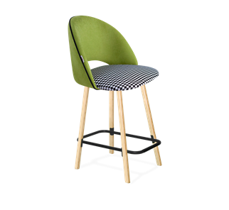 Полубарный стул SHT-ST34-3 / SHT-S94-1 (оливковый/гусиная лапка/прозрачный лак/черный муар) в Вологде